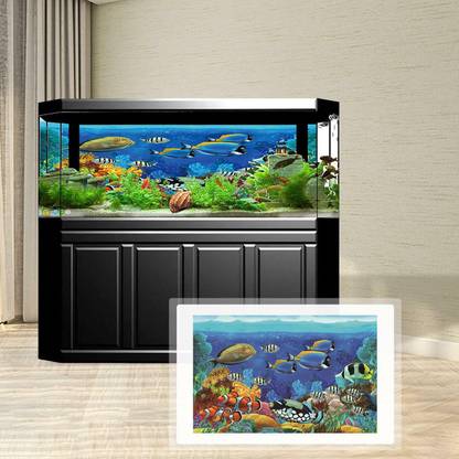 Lyla Aquarium Background Sticker Fish Tank Backdrop Poster Wallpaper Home Decor Decorative Showpiece  -  5 cm