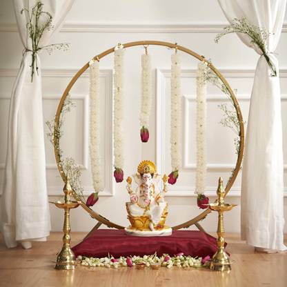 DecorTwist Circular Backdrop Stand for Decoration Backdrops for Potography Festival Decorative Showpiece  -  9 cm