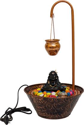 StatueStudio Polyresin Adiyogi Shiva Water Fountain for Home Décor Decorative Showpiece  -  43.18 cm