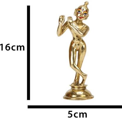krishnagallery1 Brass Krishna Murti Marble Finish , Radha Krishan Statue Decorative Showpiece  -  16 cm
