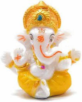 UNIKUE COLLECTION Lord Ganesha Idols for home,God idols for car dashboard Decorative Showpiece  -  8 cm