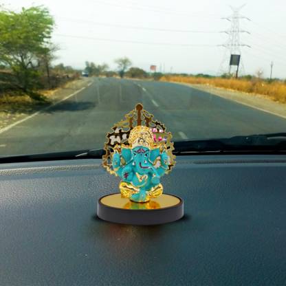 Rare Planet Car Dashboard Ganesh|Handpainted Ganesh Idol for Car|God idols for car dashboard Decorative Showpiece  -  8.8 cm