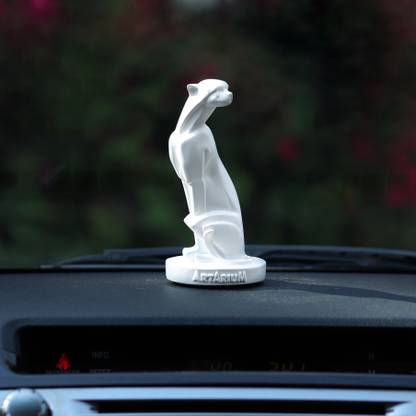 ARTARIUM Resin White Panther Showpiece for Car Dashboard Decorative Showpiece  -  9.98 cm