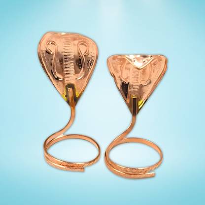 EliteTouch Nag Nagin Joda Snake Pair Copper color for Kal Sarp Dosha Nivarak Decorative Showpiece  -  10 cm