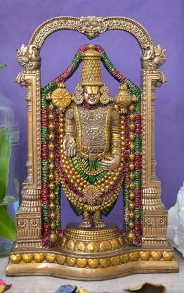 CraftnLove Bronze Tirupati Statue for home temple puja room decoration idols, Tirupati idol Decorative Showpiece  -  15 cm