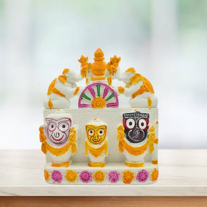 Jagannath World Enchanting Jagannath Darbar Marble Sculpture Decorative Showpiece  -  12.5 cm