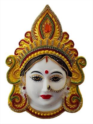 Anu Art And Craft LAXMI MUKHOTA/FACE/MUKUT YELLOW-01 Decorative Showpiece  -  15 cm
