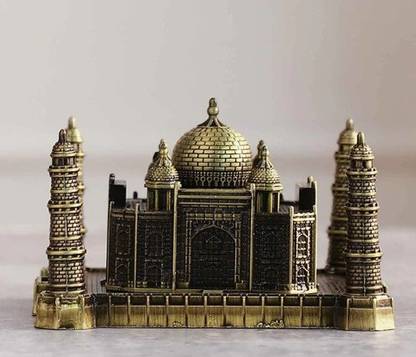 Triangle Ant ™ Metallic 2.5 inches Taj Mahal Monument Miniature Showpiece Decorative Showpiece  -  6.4 cm