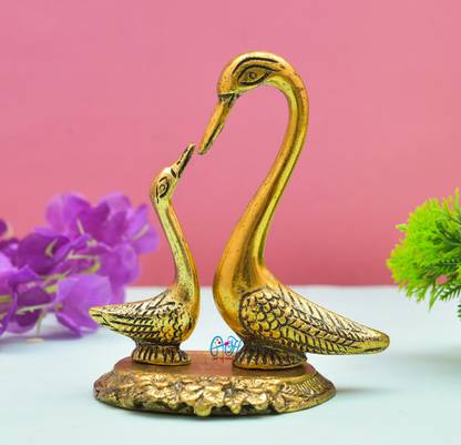 Archna Handicraft Pair of Metal Kissing Duck Showpiece (5x3.5 Inches(200 Grms.) Decorative Showpiece  -  8 cm