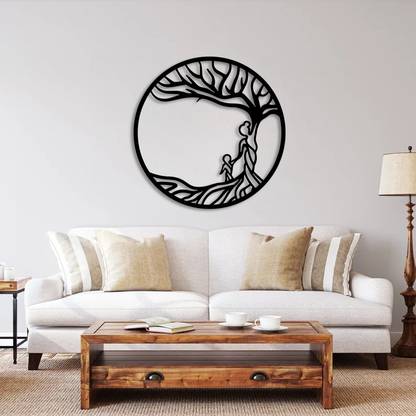 Trademubarak Mother Tree of Life | Metal Wall Art | Laser Cut | 3D SHADOW EFFECT Decorative Showpiece  -  45 cm