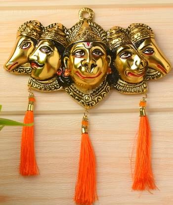 LAXA Vastu Santi Panchmukhi Hanuman Ji Idol Wall Hanging Decorative Showpiece  -  19 cm