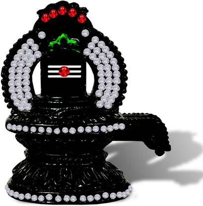 Utkarsh Metal Black Color Lord Shiv Shivling/Shiva Lingam Idol Nug Statue Decorative Showpiece  -  6.5 cm