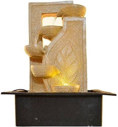 homicraft 4 Steps Tabletop Waterfall Fountain, LED Lights, Indoor Zen Home Decor Decorative Showpiece  -  40 cm