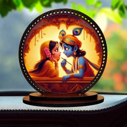 Pawandeep Lord Radhe Krishna ji Idol for car Dashboard & Home Decorative Showpiece  -  7.6 cm