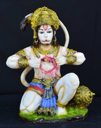 Benares Souvenirs Premium Marble Dust Lord Hanuman Maruti, Size -20X12X8 Cm, Weight- 721 Grams Decorative Showpiece  -  20 cm