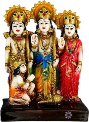 KRAAFTIQUE ARTS Handcrafted Sita Ram Darbar Bhagwan Idol Decorative Showpiece  -  17 cm