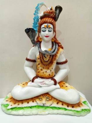 Bhgwati Marble Shiv ji Statue Shankar Bhagwan Murti for Home/Temple डेकोरेटिव शोपीस  -  12 cm