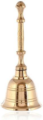 SIYAA SIYAA ;- Pooja Materials Set for Workship with Special Pooja Thali God Bell, and Lota Maded with Brass deep Set of 4 pcs (in pack of 1) Copper, Brass