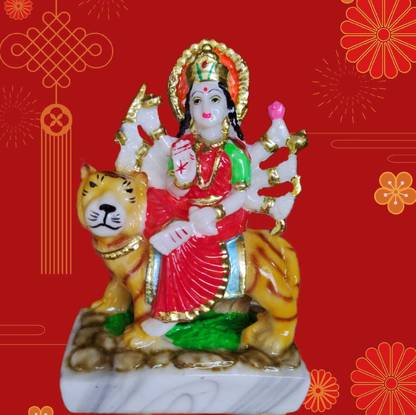 RAMASITA Devi Durga Shiv Shakti Durga Maa Adi Parashakti Shakti Murti Decorative Showpiece  -  17 cm
