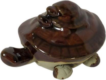 NAVIRA HANDICRAFT Indian Handmade Ceramic Turtle Vastu Home Décor Fing Shui Tortoise Idol Decorative Showpiece  -  4 cm