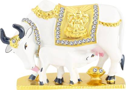 Kulin Kamdhenu Cow With Om For Home Decor | Gifting Decorative Showpiece  -  4.5 cm