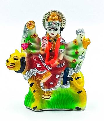 ATUT Maa durga idol, murti for Home Temple in Small size Decorative Showpiece  -  10 cm
