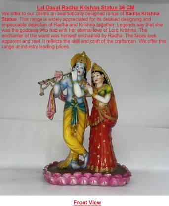 Lal Dayal Radhey Krishna Statue Looks Like Original 36 CM Decorative Showpiece  -  36 cm