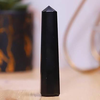 Crystal Divine Amethyst Tower 70 - 100 Gram Obsidan Crystal Showpieces For Home Decor Items Decorative Showpiece  -  11 cm