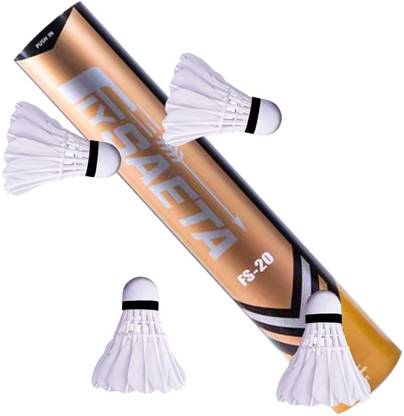 UDKI Feather Shuttlecock FS20 - Speed 78 (White Natural) - 12-Pack Feather Shuttle  - White
