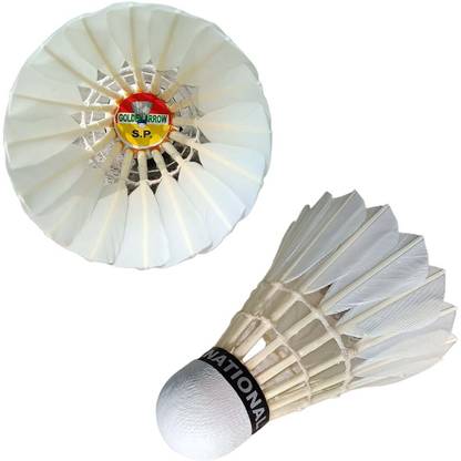 paresh National Bird Golden Arrow((Round) Double Binding Feather Shuttle  - White