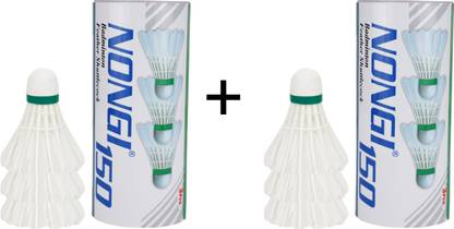 Nongi Badminton Feather Shuttlecock 2 BOX for indoor and outdoor sports Feather Shuttle  - White