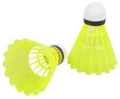 NV COLLECTION 10 Pic Practice Plastic Badminton Shuttlecock Plastic Shuttle  - Yellow