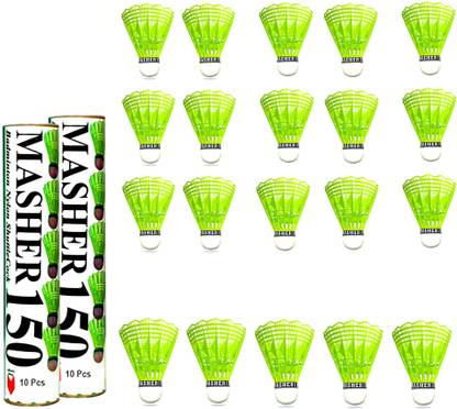 RRTraders Masher 150 plastic shuttlecock (pack of 20) Plastic Shuttle - Green