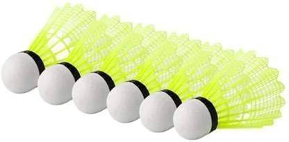 JSK Play to Win i-10 Classic Badminton Shuttle Pack of 10 Plastic Shuttle  - Yellow