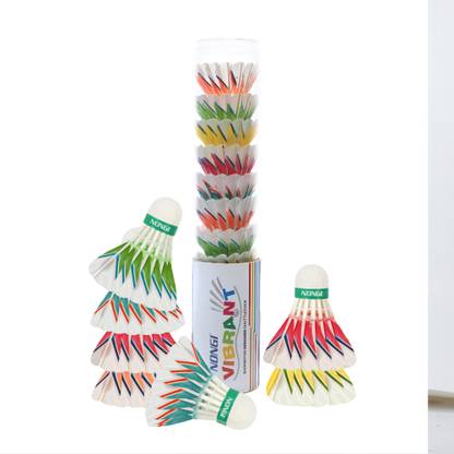 Nongi 2 Color Designer Feather Shuttlecock Parabolic Trajectory for Recreational Play Feather Shuttle  - Multicolor