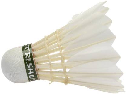 TRISHULLANDKING SHUTTLECOCK Feather Shuttle  - White
