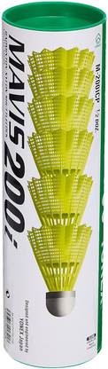 YONEX Shuttle Mavis 200i Green Cap Nylon Shuttle - Yellow Nylon Shuttle  - Yellow