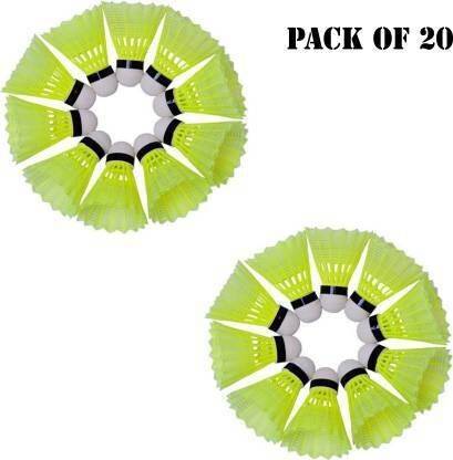 jayshri Pack of 20 Classic Badminton Shuttlecocks Plastic Shuttle  - Multicolor