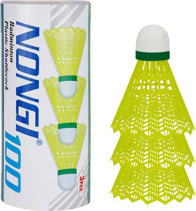 Nongi Badminton Plastic Shuttlecock For Indoor and Outdoor Badminton Shuttle Sports Plastic Shuttle  - Yellow