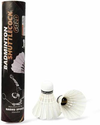 Addiction Gold Feather Shuttle - White Pack Of 10 Pcs Feather Shuttle  - White
