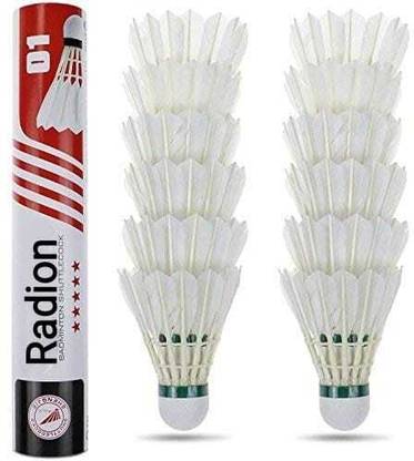 Vikas Sports shuttle13 white feather pack of 10 Feather Shuttle  - White