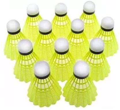 RAAYA Nylon Shuttle Cock, Pack of 10 Nylon Shuttle - Green