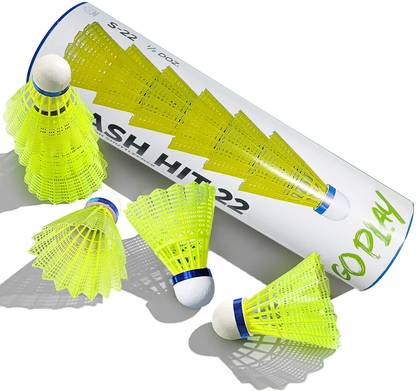 Strauss Smash Hit-22 Nylon | Badminton Nylon Shuttle  - Yellow