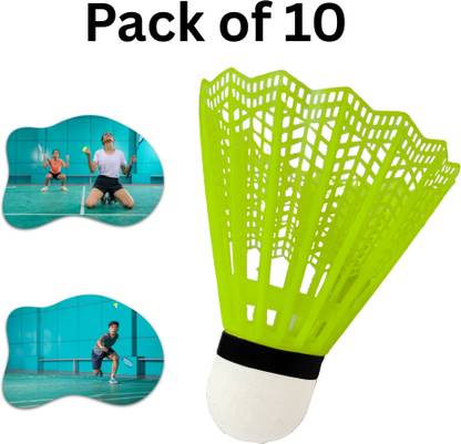 NV COLLECTION Premium Nylon Badminton Shuttles with Feather-like Performance Plastic Shuttle  - Multicolor