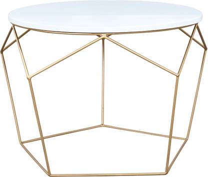PRITI Iron Wooden Modern Multicolour Morgan Coffee Side Table End Table for Living Room, Wood Finish,Golden Engineered Wood Side Table