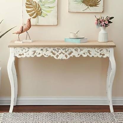 Home wood Carved Console Table in Solid Wood with Antique finish Solid Wood Console Table