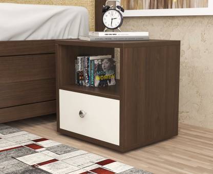 Floresta Wud Engineered Wood Side Table With Drawer For Bed Room , Living Room Engineered Wood Side Table