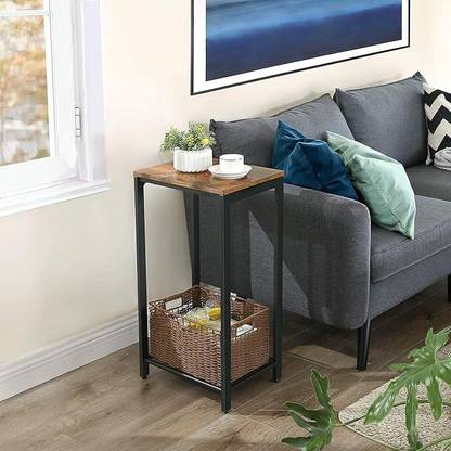 Indian Decor 45936 Metal Easy Assembly Space Saving Industrial High and Narrow Side Table Metal Side Table