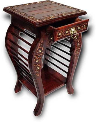 manzees Beautiful Premium Bed Side Table | Bedroom Table with Drawer | Side Table Solid Wood Bedside Table