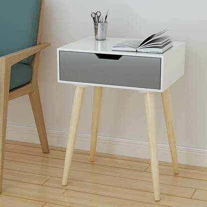 Device Bas with BROWN ART SHOPPEE Nightstands End Side Table with Drawer and Wood Legs, Bedside Table for Bedrooms Engineered Wood Bedside Table